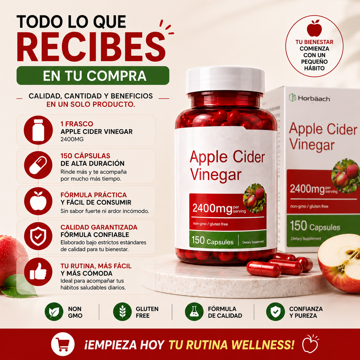 APPLE CIDER VINEGAR 🍎 La forma práctica de incluir vinagre de manzana en tu rutina wellness diaria
