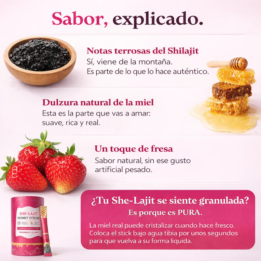 SHE-Lajit Honey Sticks™ | Miel Premium con Ingredientes Botánicos para Tu Rutina de Bienestar