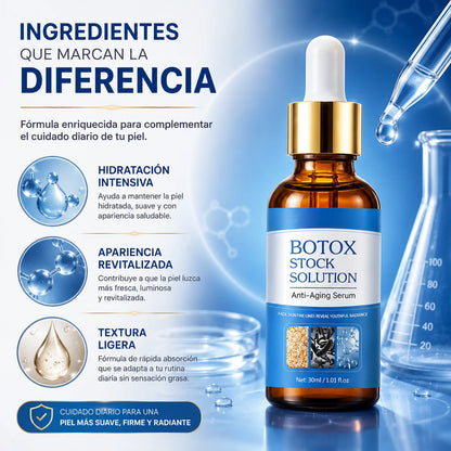 BOTOX STOCK SOLUTION™ Dale a tu piel una apariencia más suave, hidratada y radiante todos los días.