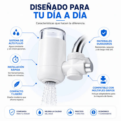 WaterPurifier™ Convierte tu grifo en una fuente de agua más limpia para tu día a día