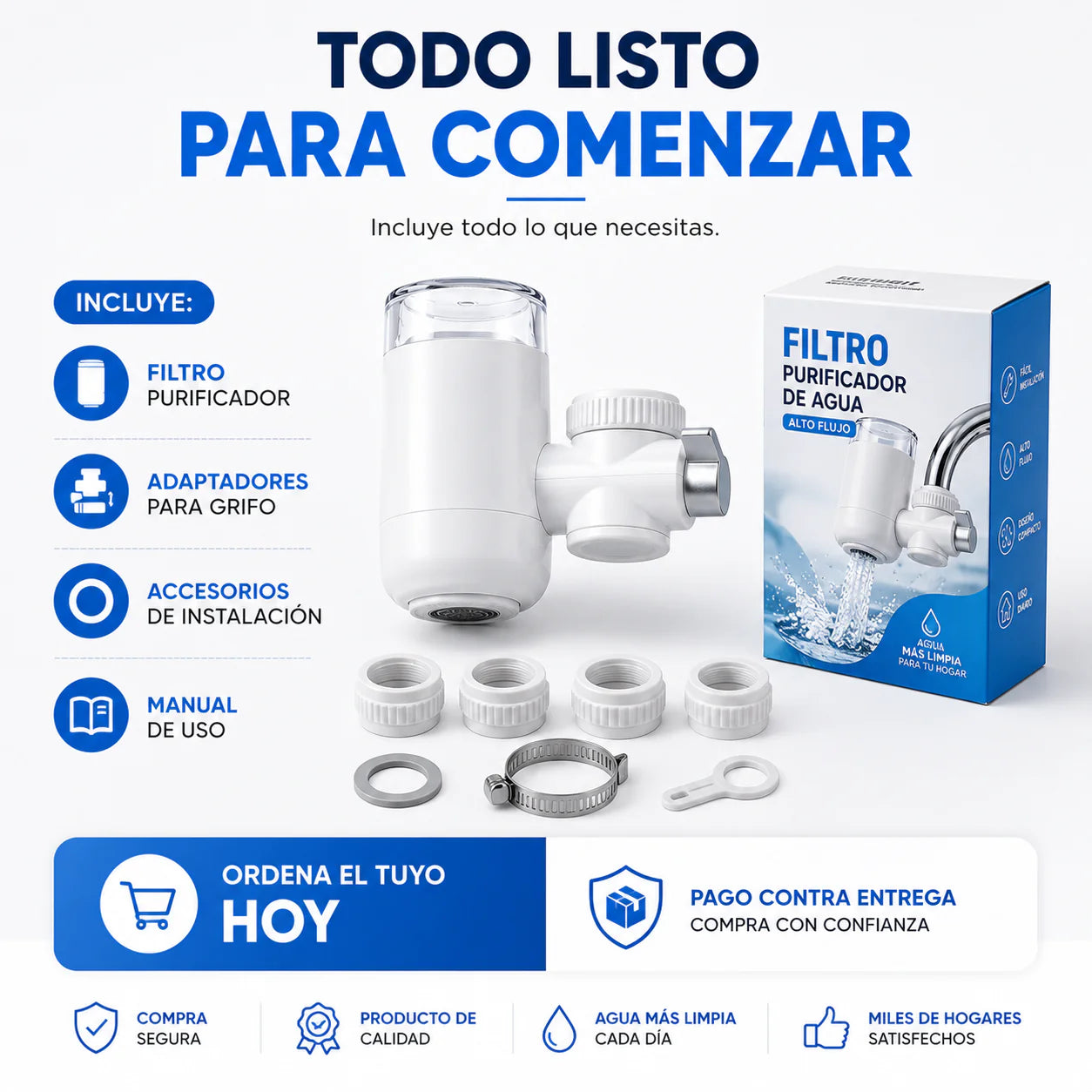 WaterPurifier™ Convierte tu grifo en una fuente de agua más limpia para tu día a día