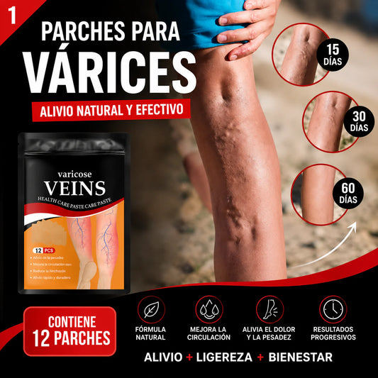 Parches Varices™ Alivio Diario, Sensación de Ligereza y Bienestar Desde la Primera Aplicación