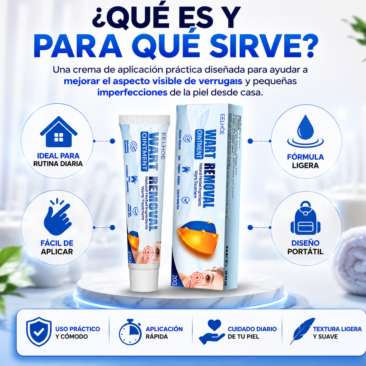 Wart Removal™ Crema para Verrugas y Limpieza Visible de la Piel