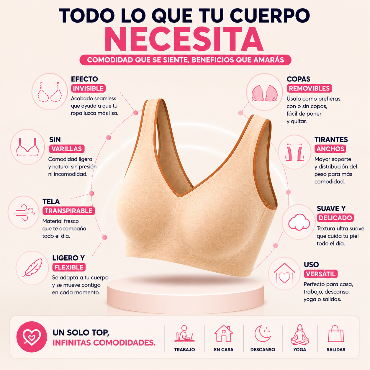 BRASIER LASER TOP™ – Comodidad Invisible Todo El Día