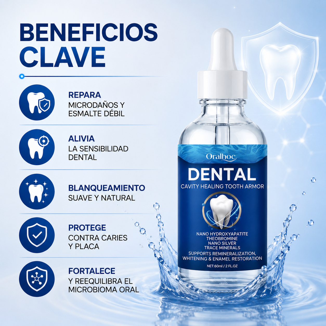Dental Armor™ | Sérum Remineralizante para un Esmalte Más Fuerte y una Sonrisa Más Saludable