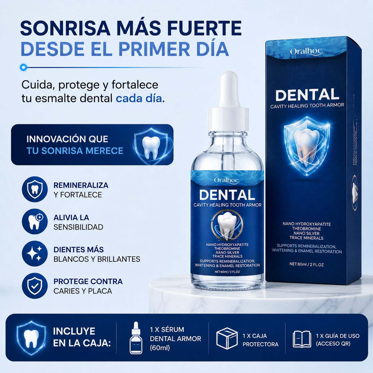 Dental Armor™ | Sérum Remineralizante para un Esmalte Más Fuerte y una Sonrisa Más Saludable