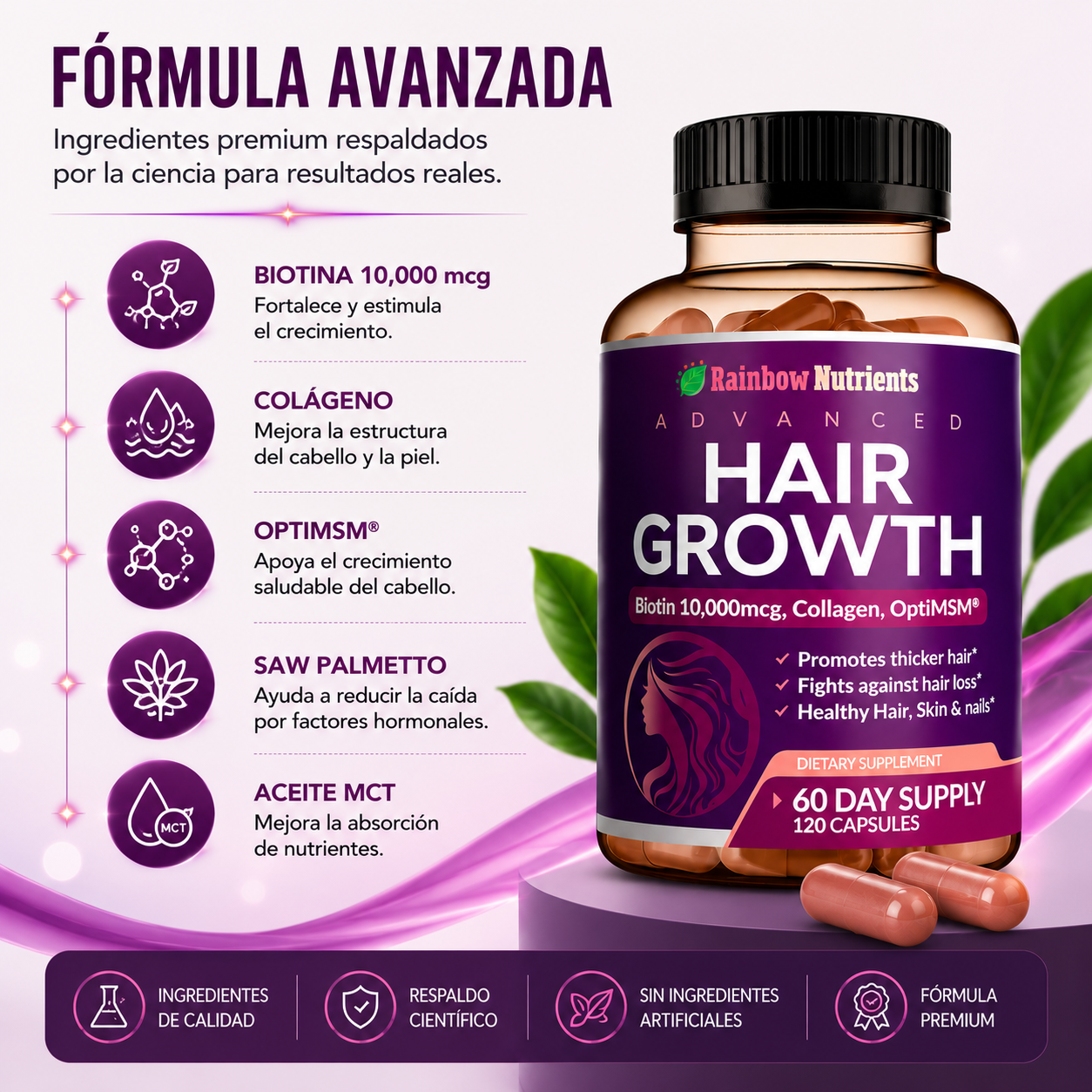 Hair Growth™ Recupera un Cabello Más Fuerte, Abundante y Saludable Desde el Interior