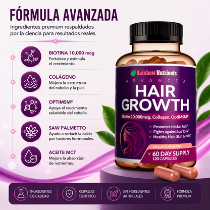 Hair Growth™ Recupera un Cabello Más Fuerte, Abundante y Saludable Desde el Interior