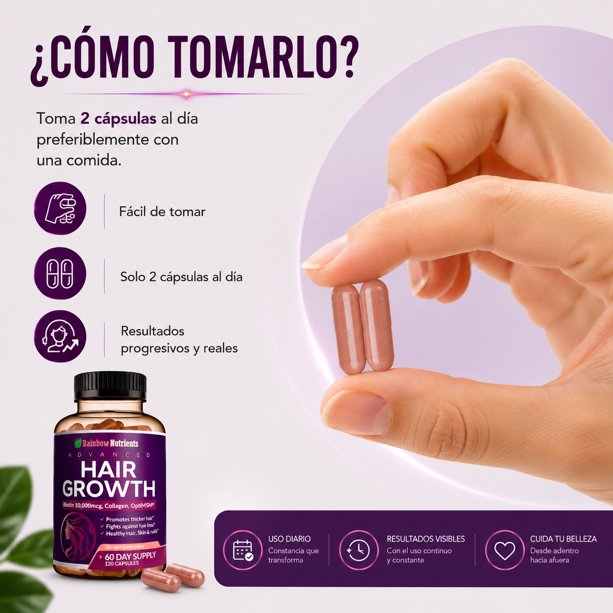 Hair Growth™ Recupera un Cabello Más Fuerte, Abundante y Saludable Desde el Interior