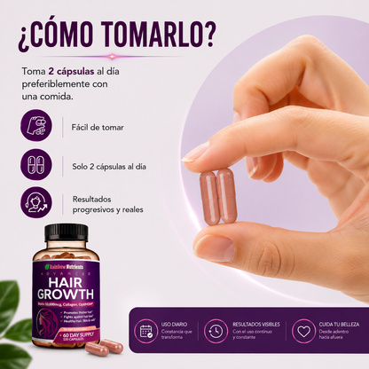 Hair Growth™ Recupera un Cabello Más Fuerte, Abundante y Saludable Desde el Interior
