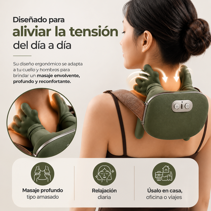 Masajeador Ergonómico de Cuello y Hombros | Relájate en Solo Minutos, Donde Quieras