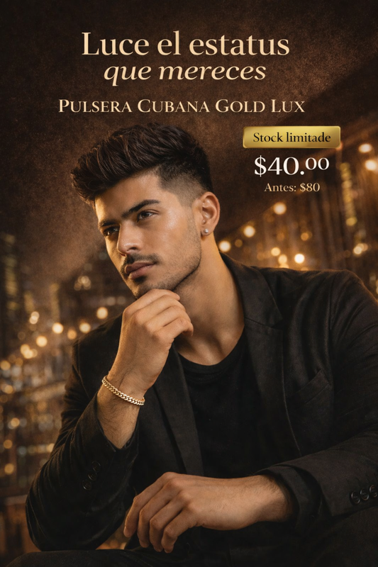 Pulsera Cubana Gold Lux 23 cm Gruesa