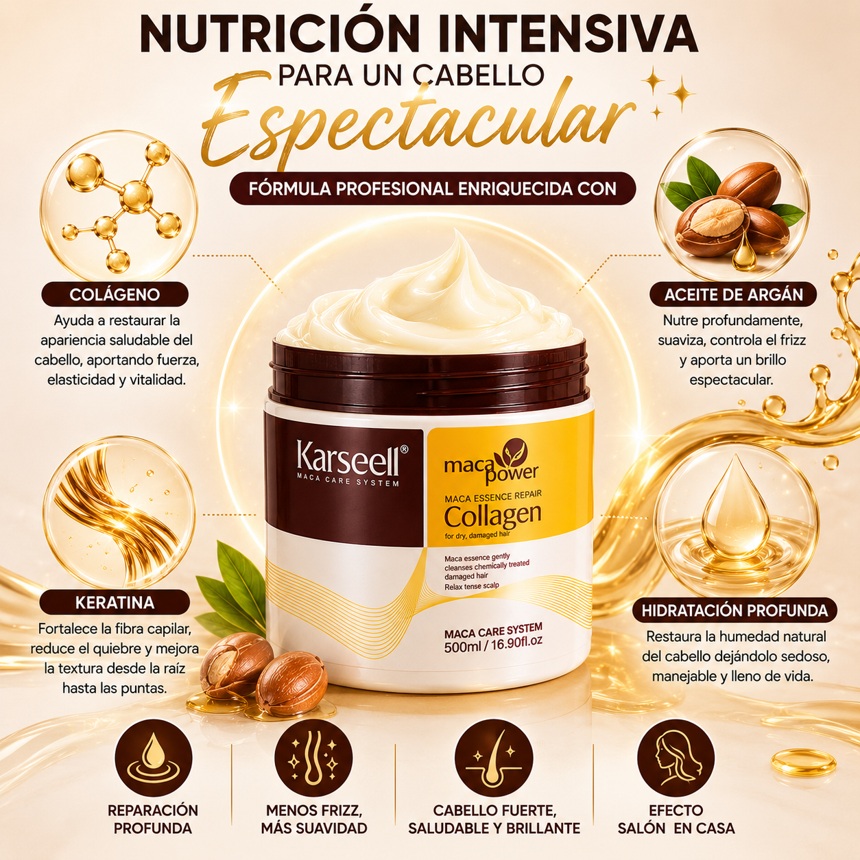 Karsell™ Repara el cabello seco, dañado y teñido desde el primer uso.
