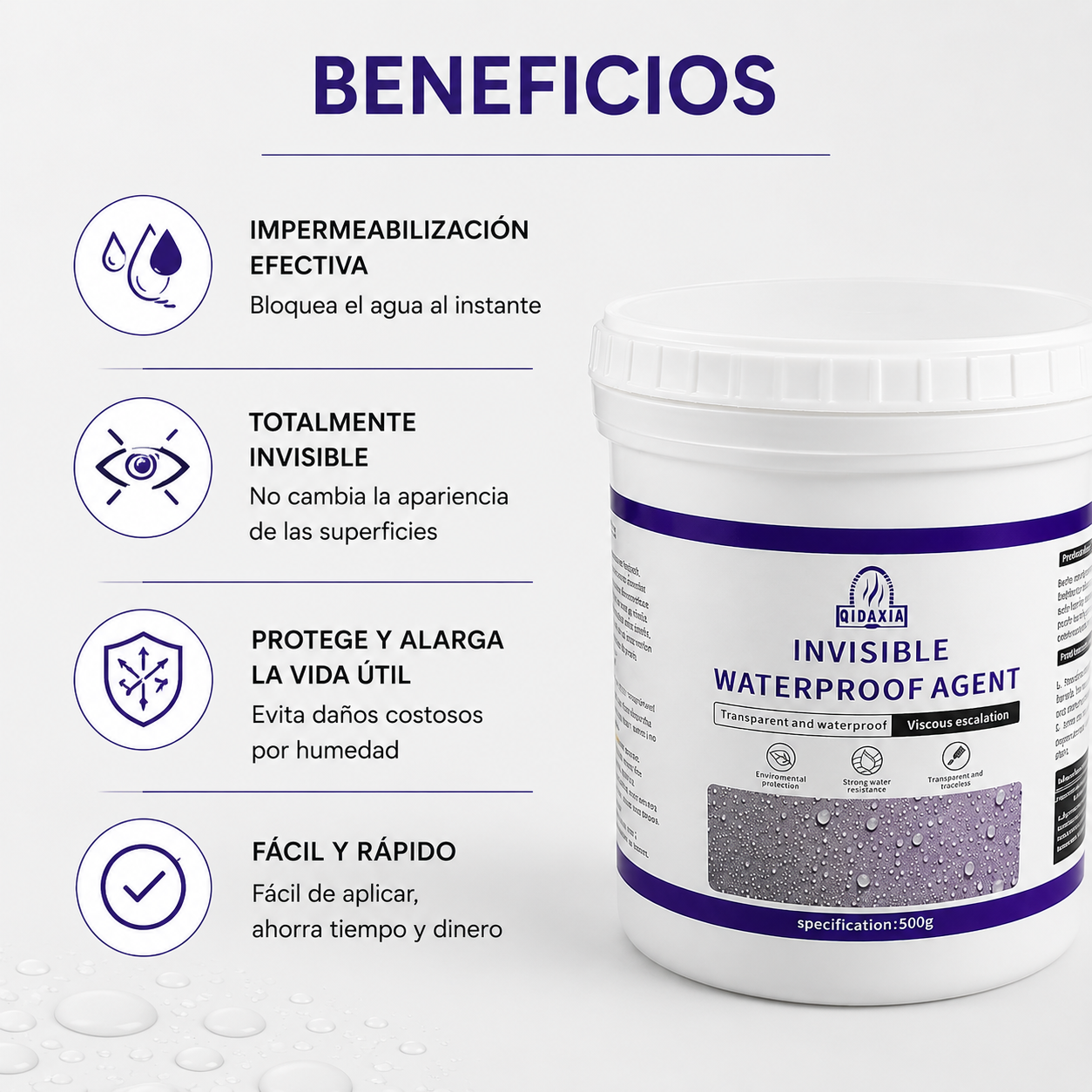 AGUACERO™️ Sellador impermeabilizante transparente Multisuperficies De Alta Duración.