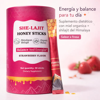 SHE-Lajit Honey Sticks™ | Miel Premium con Ingredientes Botánicos para Tu Rutina de Bienestar