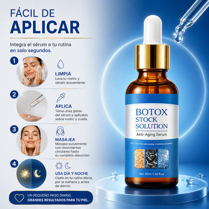 BOTOX STOCK SOLUTION™ Dale a tu piel una apariencia más suave, hidratada y radiante todos los días.